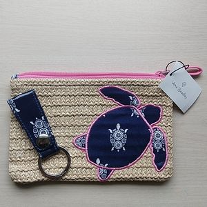 Vera Bradley Seashore Zip Pouch and Key Fob